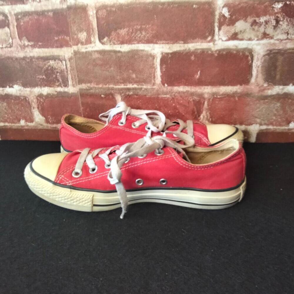 Converse Red Low Top Canvas Sneakers - Picture 7 of 9